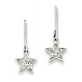 thumbnail image 1 of Primal Silver Sterling Silver Rhodium-plated Diamond Star Leverback Earrings, 1 of 4