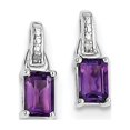 thumbnail image 1 of Primal Silver Sterling Silver Rhodium-plated Diamond and Amethyst Earrings, 1 of 4