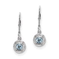 thumbnail image 1 of Primal Silver Sterling Silver Rhodium-plated Diamond and Aquamarine Earrings, 1 of 5