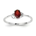 thumbnail image 1 of Primal Silver Sterling Silver Rhodium-plated Diamond and Garnet Oval Ring, 1 of 4