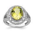 thumbnail image 1 of Primal Silver Sterling Silver Rhodium-plated Diamond and Lemon Quartz Ring, 1 of 5