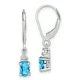 thumbnail image 1 of Primal Silver Sterling Silver Rhodium-plated Diamond and Light Blue Topaz Earrings, 1 of 4
