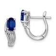 thumbnail image 1 of Primal Silver Sterling Silver Rhodium-plated Diamond and Sapphire Hinged Earrings, 1 of 4