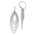 thumbnail image 1 of Primal Silver Sterling Silver Rhodium-plated Diamond-cut Oblong Dangle Earrings, 1 of 4