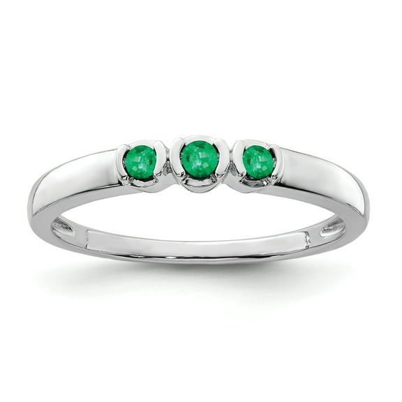 Primal Silver Sterling Silver Rhodium-plated Emerald Ring