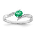 thumbnail image 1 of Primal Silver Sterling Silver Rhodium-plated Emerald and Diamond Ring, 1 of 7
