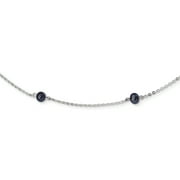 Primal Silver Sterling Silver Rhodium-plated Freshwater Cultured Peacock Pearl Necklace