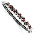 thumbnail image 1 of Primal Silver Sterling Silver Rhodium-plated Garnet Hinged Bangle, 1 of 4