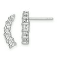 thumbnail image 1 of Primal Silver Sterling Silver Rhodium-plated Graduated Cubic Zirconia Curved Post Earrings, 1 of 4