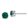 thumbnail image 1 of Primal Silver Sterling Silver Rhodium-plated Green Crystal Birthstone Earrings, 1 of 5