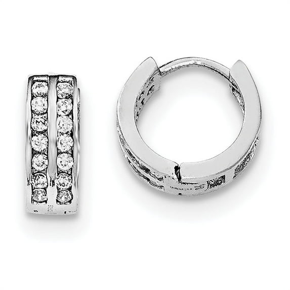 Primal Silver Sterling Silver Rhodium-plated Hinged Hoop Earrings