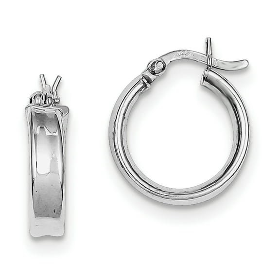 Primal Silver Sterling Silver Rhodium-plated Hoop Earrings