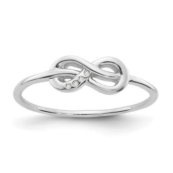 Primal Silver Sterling Silver Rhodium-plated Infinity Diamond Ring