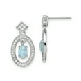 thumbnail image 1 of Primal Silver Sterling Silver Rhodium-plated Lab Created Opal and Cubic Zirconia Post Dangle Earrings, 1 of 4