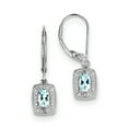 thumbnail image 1 of Primal Silver Sterling Silver Rhodium-plated Light Blue Topaz Diamond Earrings, 1 of 4