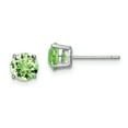 thumbnail image 1 of Primal Silver Sterling Silver Rhodium-plated Light Green Crystal Birthstone Earrings, 1 of 5