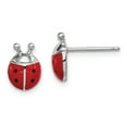 thumbnail image 1 of Primal Silver Sterling Silver Rhodium-plated Madi K Enamel Lady Bug Post Earrings, 1 of 4