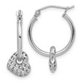 thumbnail image 1 of Primal Silver Sterling Silver Rhodium-plated Moveable Heart Hoop Earrings, 1 of 2
