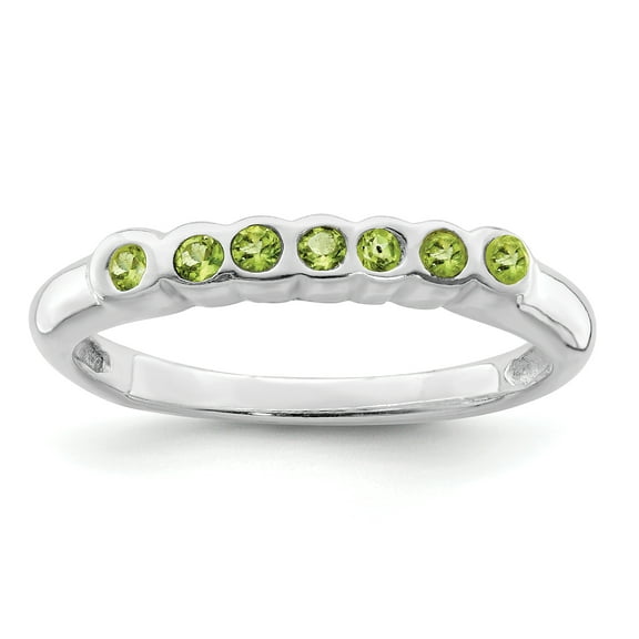 Primal Silver Sterling Silver Rhodium-plated Peridot Ring