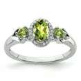 thumbnail image 1 of Primal Silver Sterling Silver Rhodium-plated Peridot and Diamond Ring, 1 of 4
