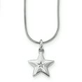 thumbnail image 1 of Primal Silver Sterling Silver Rhodium-plated Polished Diamond Star Necklace, 1 of 4