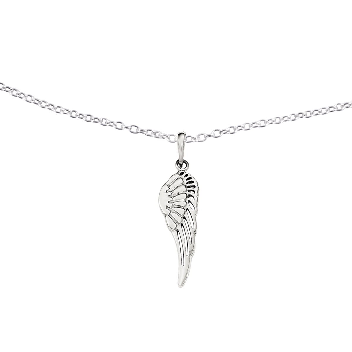 Sterling Silver Textured Angel Wing Pendant Sterling Silver Textured Angel Wing Pendant