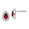 thumbnail image 1 of Primal Silver Sterling Silver Rhodium-plated Red and Clear Cubic Zirconia Post Earrings, 1 of 5