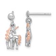 thumbnail image 1 of Primal Silver Sterling Silver Rhodium-plated Rose Gold-plated Unicorn Post Earrings, 1 of 5