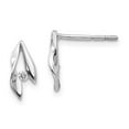 thumbnail image 1 of Primal Silver Sterling Silver Rhodium-plated Satin Diamond Earrings, 1 of 5