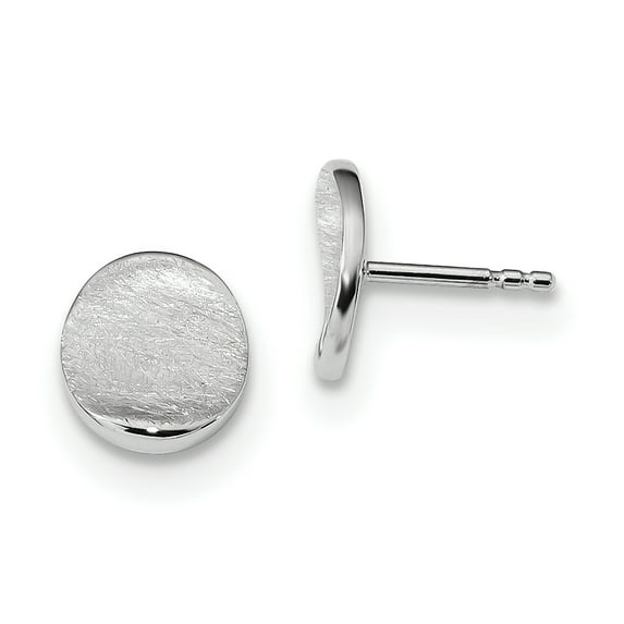 Primal Silver Sterling Silver Rhodium-plated Scratch Finish Post Earrings