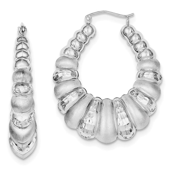 Primal Silver Sterling Silver Rhodium-plated Shrimp Hoop Earrings