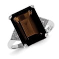 thumbnail image 1 of Primal Silver Sterling Silver Rhodium-plated Smoky Quartz and Diamond Ring, 1 of 4