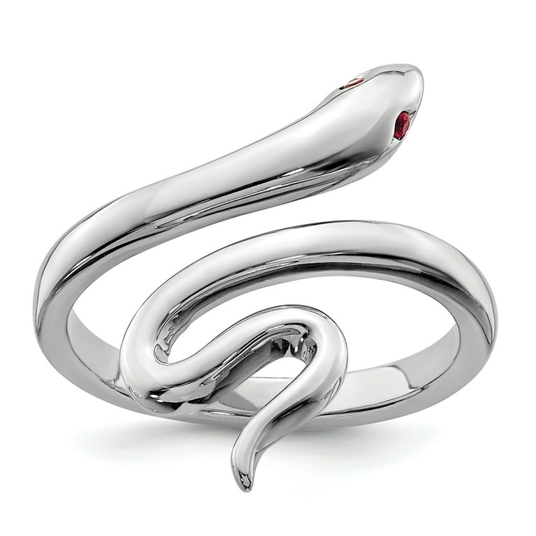 Sterling Silver Snake Created Ruby Toe Ring Sterling Silver Snake Created Ruby Toe Ring