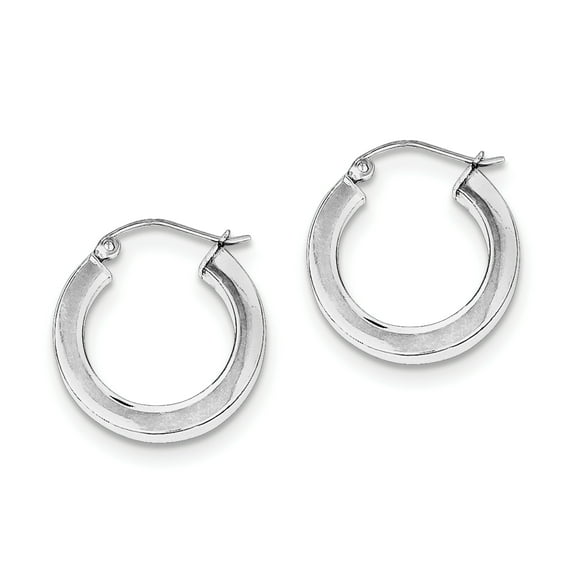 Primal Silver Sterling Silver Rhodium-plated Square Tube Hoop Earrings