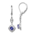 thumbnail image 1 of Primal Silver Sterling Silver Rhodium-plated Tanzanite Lever Back Earrings, 1 of 3