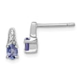 thumbnail image 1 of Primal Silver Sterling Silver Rhodium-plated Tanzanite and Diamond Earrings, 1 of 4