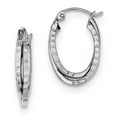 thumbnail image 1 of Primal Silver Sterling Silver Rhodium-plated Textured Double Oval Hoop Earrings, 1 of 4