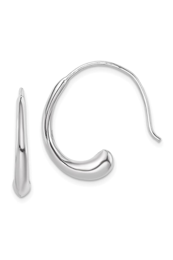 Sterling Silver Rhodium-plated Threader Dangle Earrings