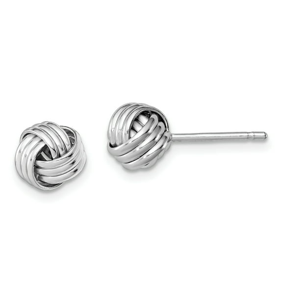 Primal Silver Sterling Silver Rhodium-plated Triple Knot Post Earrings