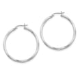 thumbnail image 1 of Primal Silver Sterling Silver Rhodium-plated Twisted Hoop Earrings, 1 of 5