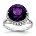 thumbnail image 1 of Primal Silver Sterling Silver Rhodium-plated White Topaz and Amethyst Ring, 1 of 4