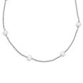 thumbnail image 1 of Primal Silver Sterling Silver Rhodium-plated and Freshwater Cultured Pearl with mirror Beads Necklace, 1 of 4
