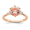 thumbnail image 1 of Primal Silver Sterling Silver Rose Gold-plated Pink Crystal and White Cubic Zirconia Ring, 1 of 8