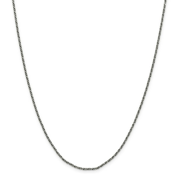 Primal Silver Sterling Silver Ruthenium-plated 1.7mm Twisted Tight Wheat Chain