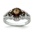 thumbnail image 1 of Primal Silver Sterling Silver Smoky Quartz and Diamond Ring, 1 of 4