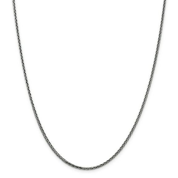 Primal Silver Sterling Silver Solid 2.2mm Antiqued Square Spiga Chain