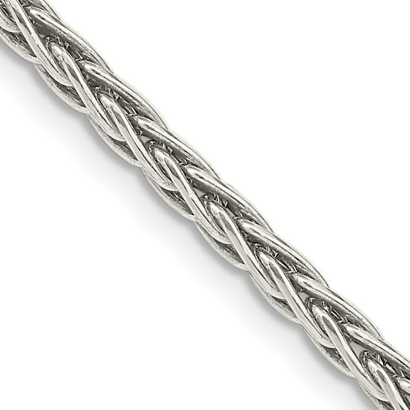 Primal Silver Sterling Silver Solid 3.25mm Antiqued Square Spiga Chain