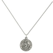 Primal Silver Sterling Silver St. Christopher Medal on 18-inch Forzantina Cable Chain