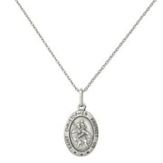 Primal Silver Sterling Silver St. Christopher Medal on 18-inch Forzantina Cable Chain