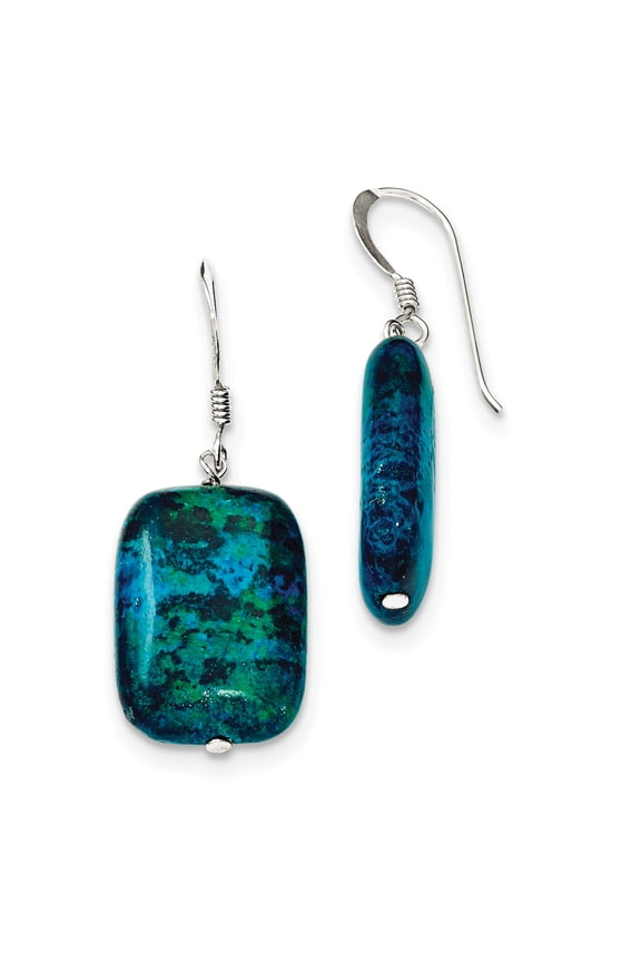 Sterling Silver Stabilized Chrysocolla Earrings